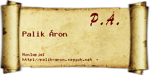 Palik Áron névjegykártya